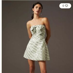 Anthropology Eva Franco Bow-Tie Tube Dress Elegant Strapless Green Dress 2/4 XS